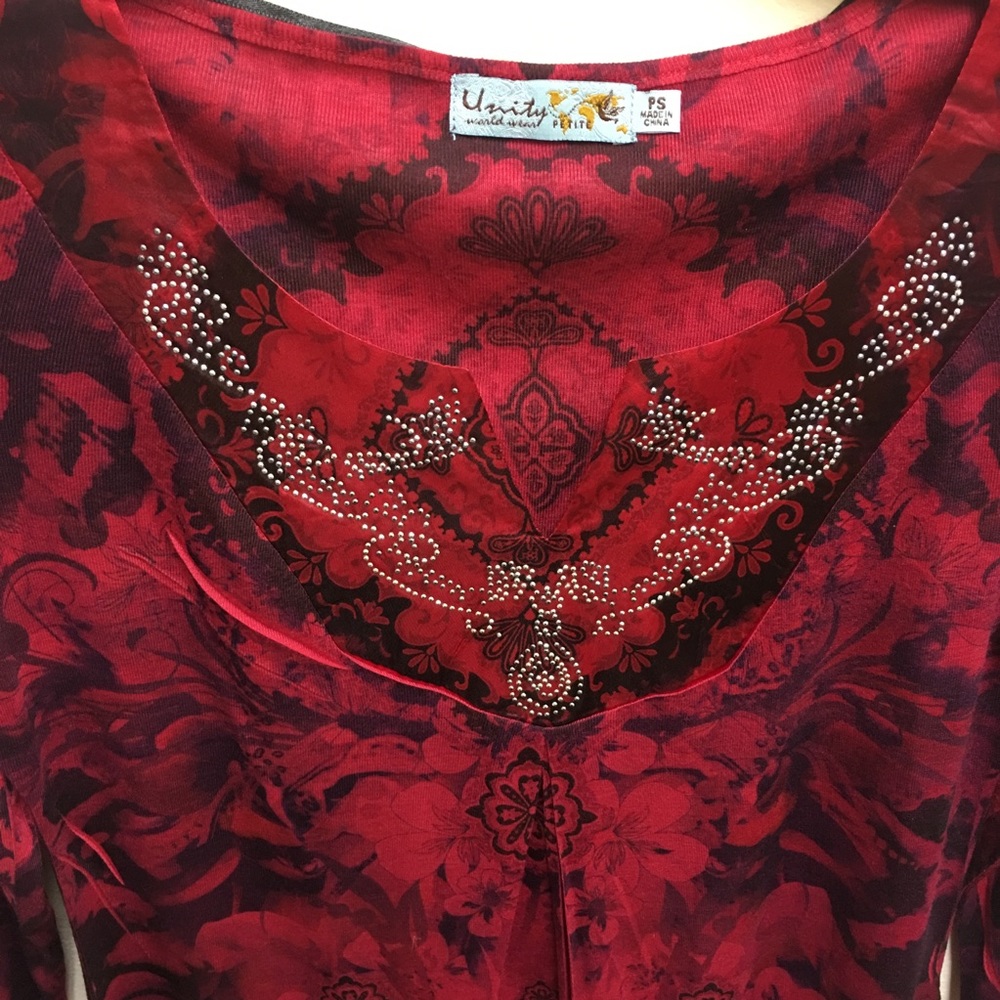 UNITY WORLD WEAR Small PS Blouse NWOT Never Worn - Picture 4 of 8